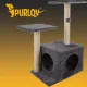 Ігрове дерево-дряпка для кота 71 см сіре Purlov 21712