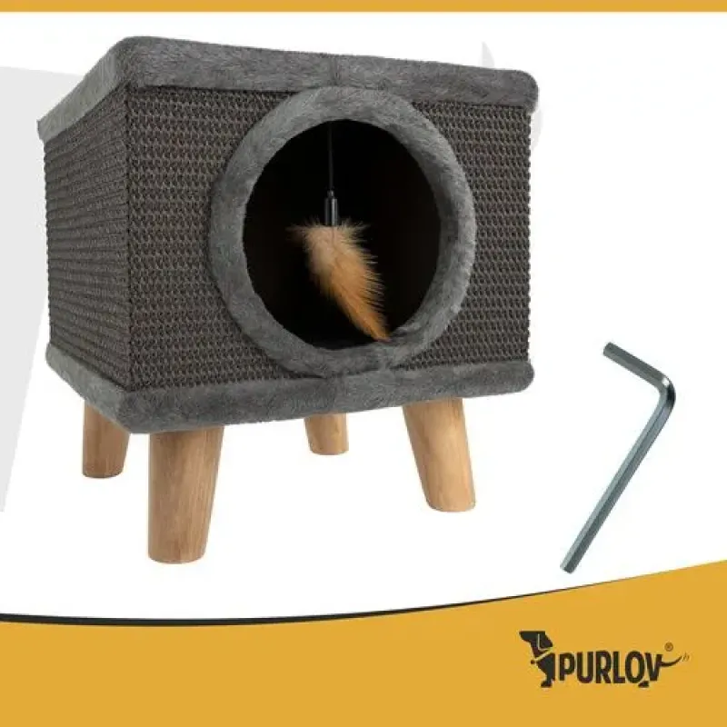 Будиночок з лежаком для кота 2в1 Purlov 26215