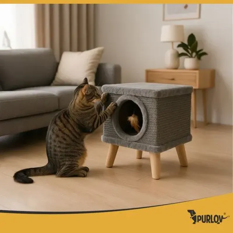 Будиночок з лежаком для кота 2в1 Purlov 26215