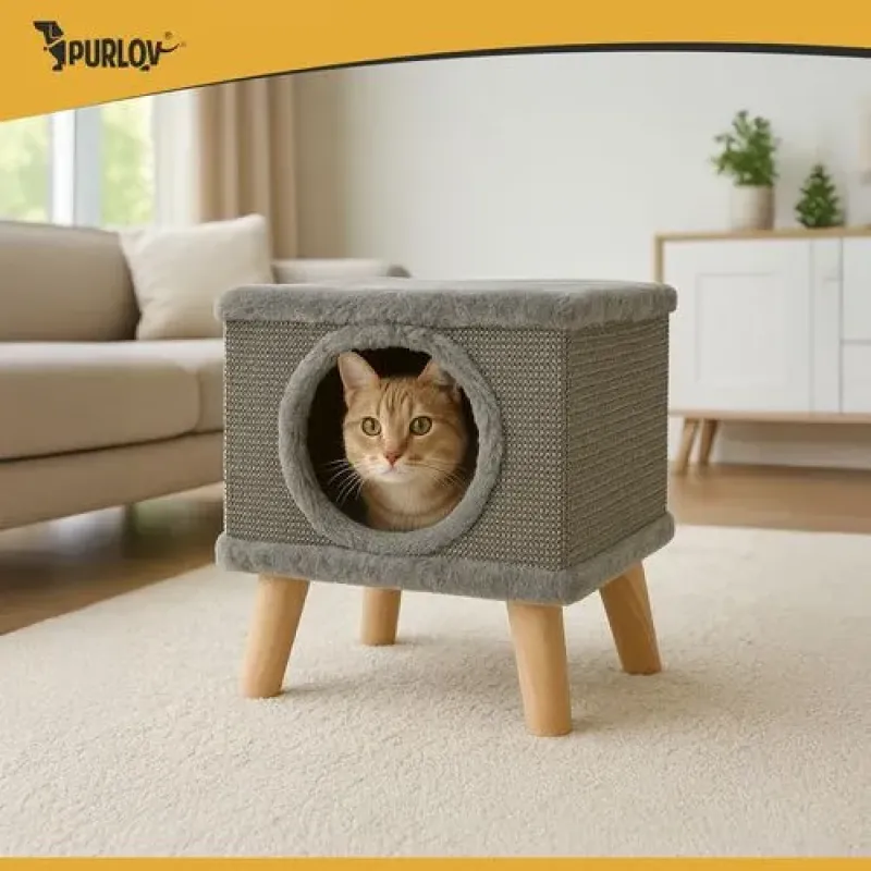 Будиночок з лежаком для кота 2в1 Purlov 26215