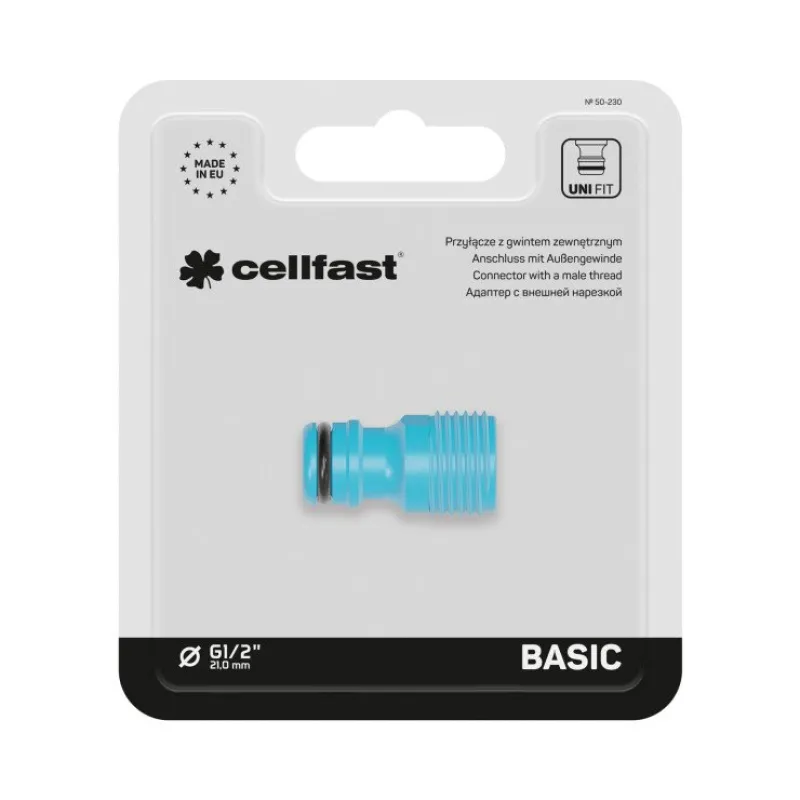 Адаптер на кран Cellfast Basic 51-230H 1/2" с внешней резьбой