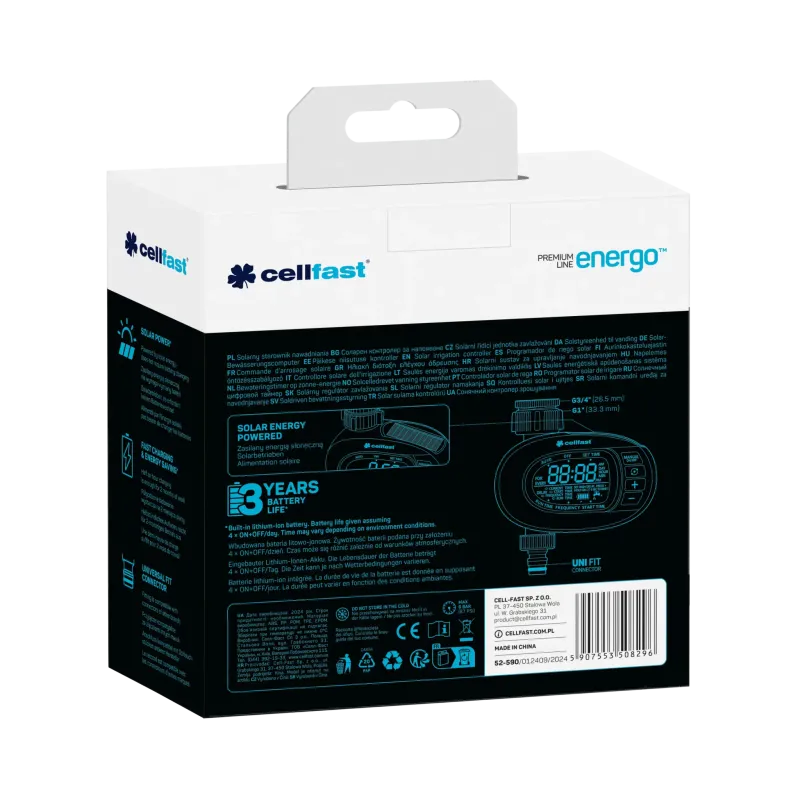 Солнечный контроллер полива ENERGO (арт. 52-590)