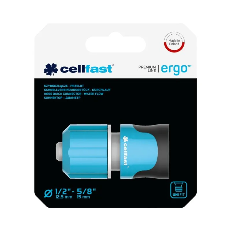 Быстроразъемное соединение Cellfast проходное ENERGO 1/2"-5/8" (арт. 53-130)