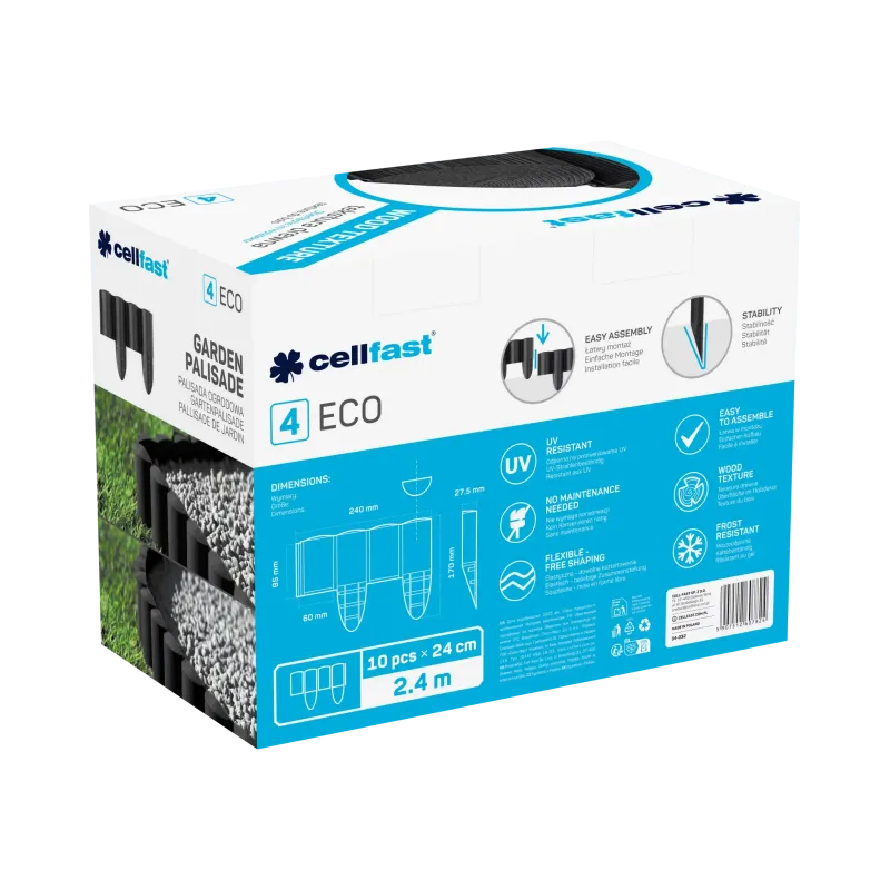 Декоративный садовый заборчик Cellfast 4 ECO 34-032 Антрацит