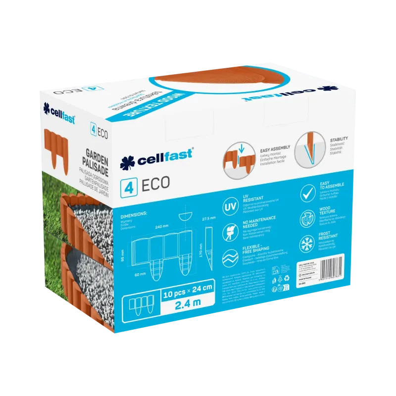 Декоративный садовый заборчик для клумбы Cellfast 4 ECO 34-033 Терракотовый
