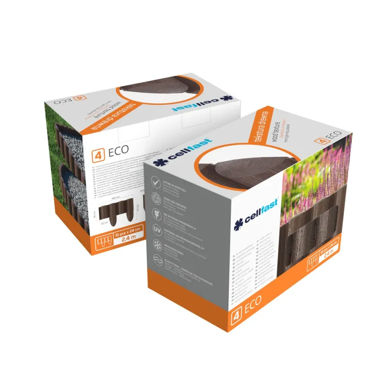 Декоративный садовый заборчик для клумбы Cellfast 4 ECO 34-031 Коричневый