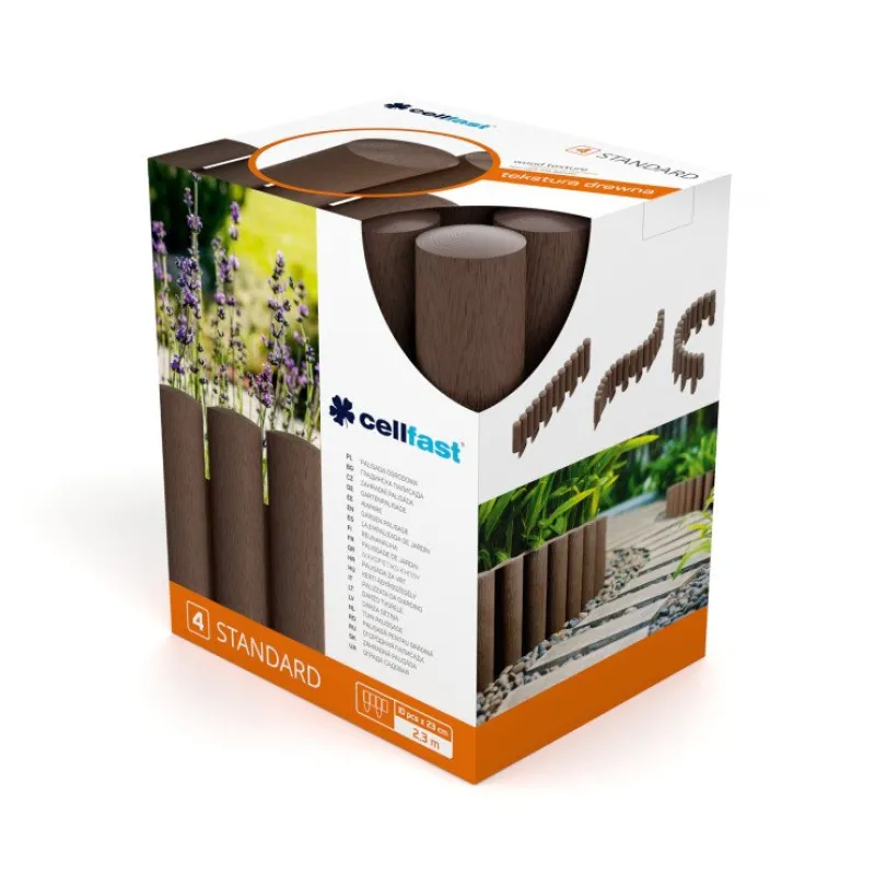 Декоративный садовый заборчик для клумбы Cellfast 4 STANDARD 34-041 Коричневый