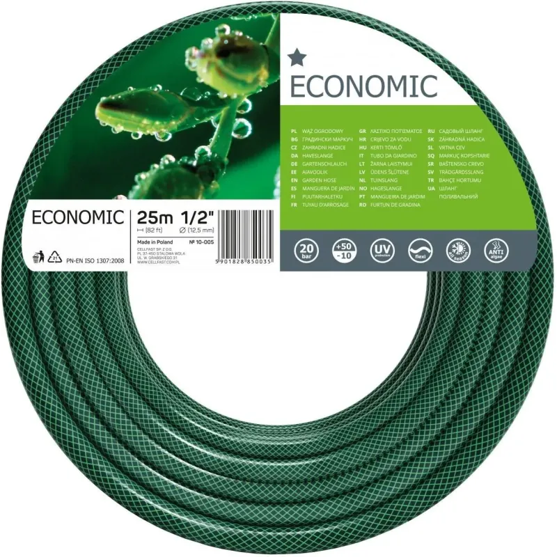 Садовий шланг для поливу Cellfast Economic 1/2" 25 м (10-005)