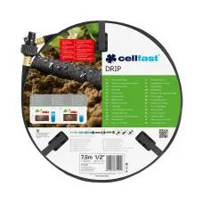 Садовый шланг для полива Cellfast DRIP 1/2" (12,5 мм) 7,5 м (арт. 19-001)